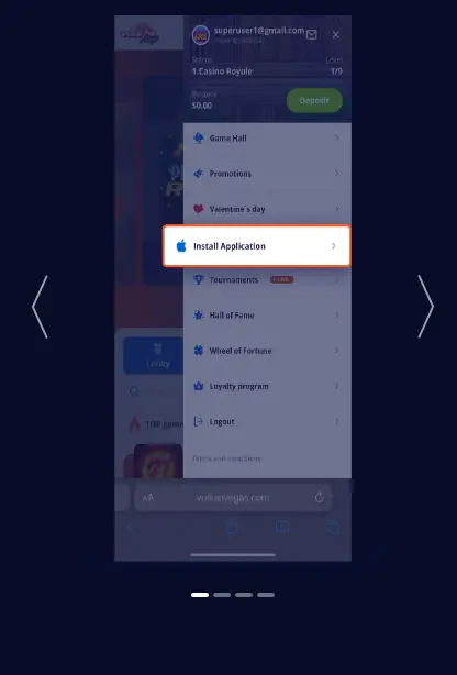 Hinzufügen des VULKAN VEGAS CASINO